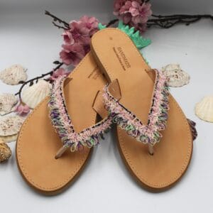 Χειροποίητα Σανδάλια με boho τρέσα